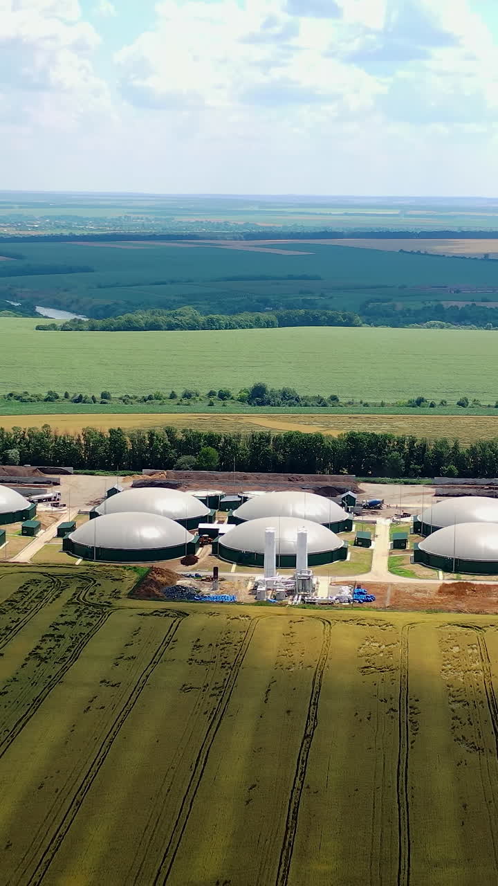 Aerial view of biogas plant