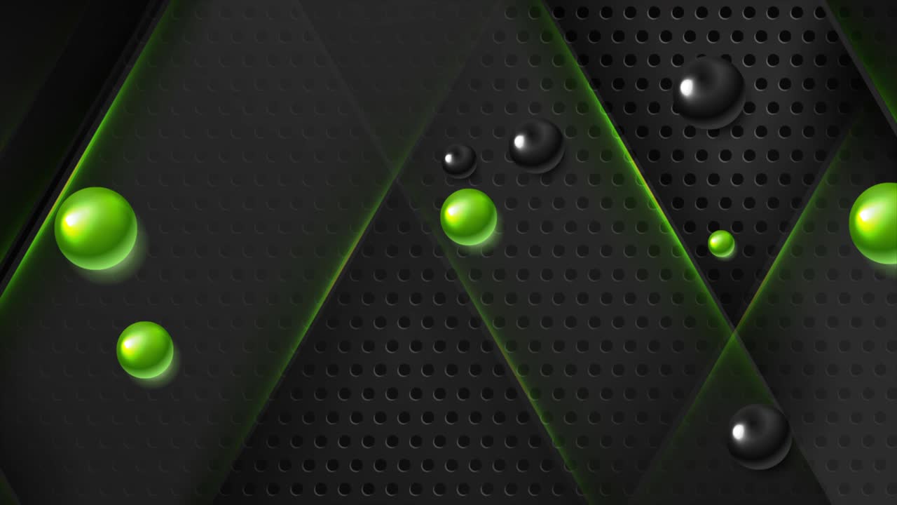 Futuristic technology motion background with green neon lines