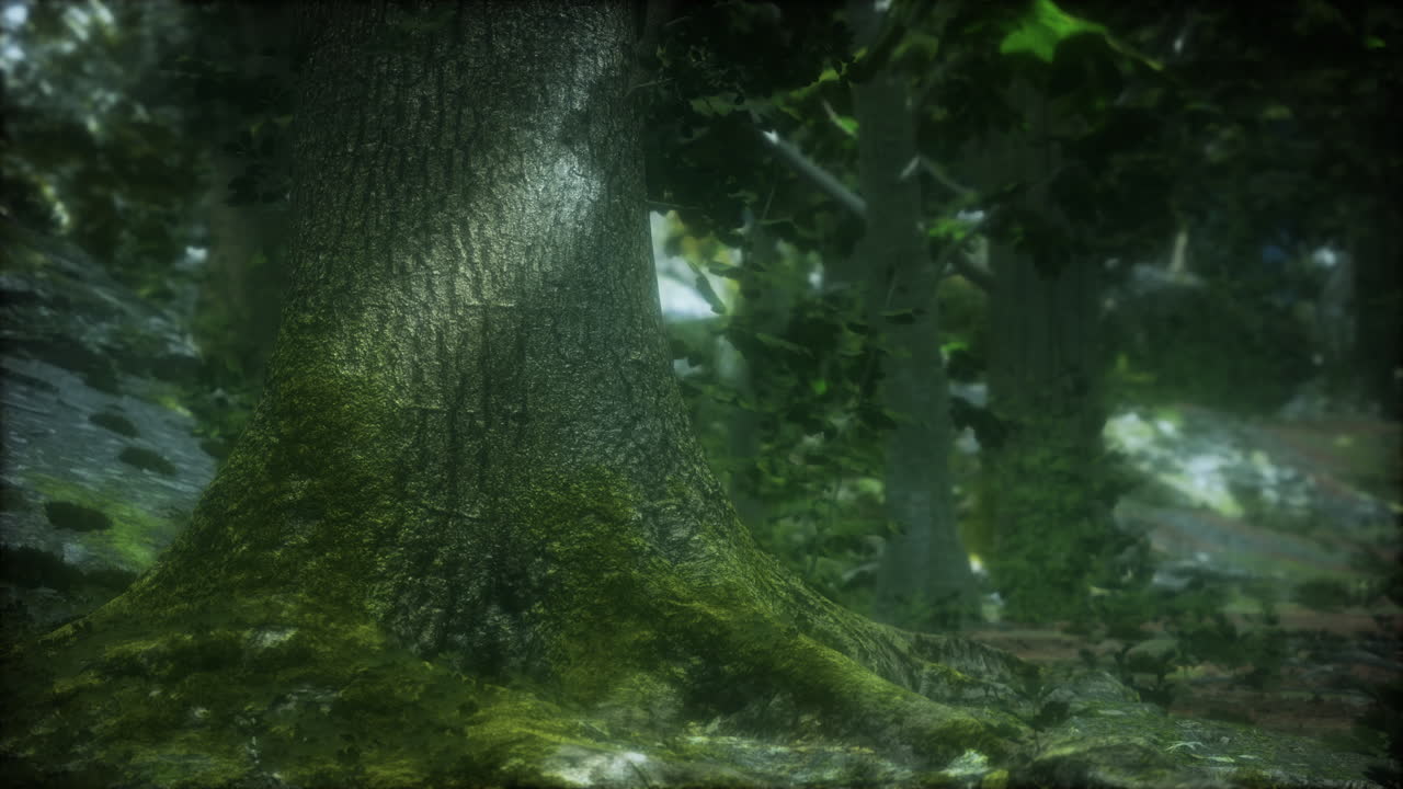 escena oscura y misteriosa del bosque