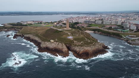 Faro-Más-Antiguo-Conocido,-Torre-De-Hércules,-A-Coruña,-España