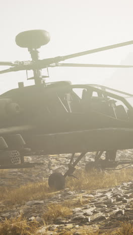 military attack helicopter in the desert