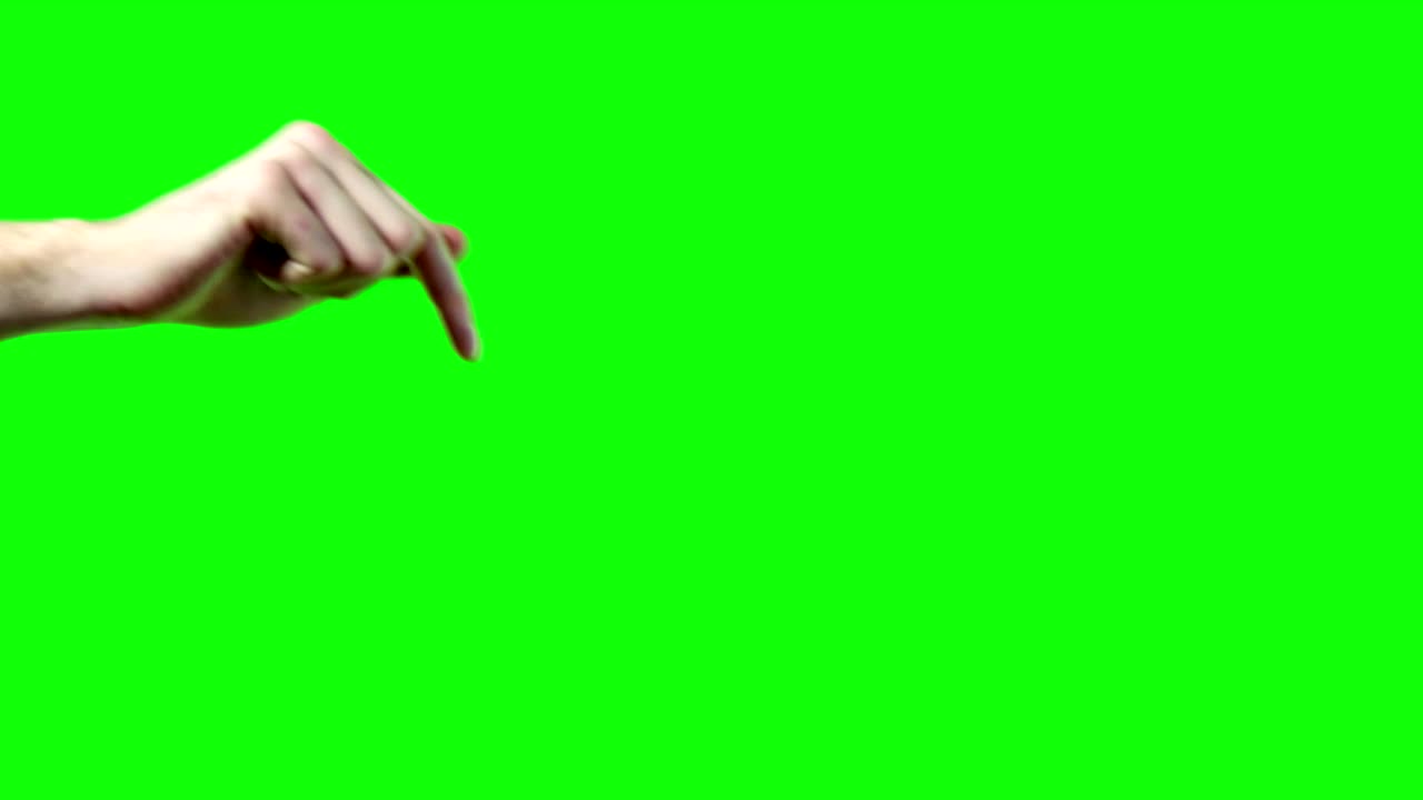 초록색 화면에서 지표손가락을 가리키는 4k 영상 장면