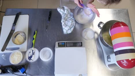 baking or pastry preparation in a kitchen