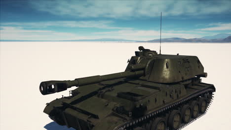 Militärpanzer-In-Der-Weißen-Wüste