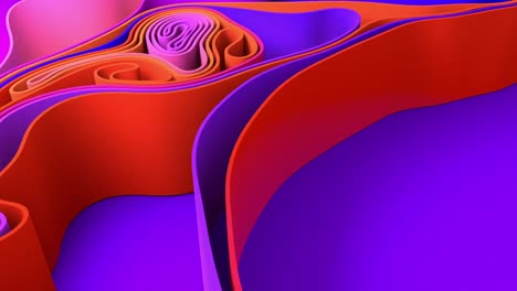 vibrant abstract background of colorful pink orange blue purple ribbons flowing and undulating in a seamless loop. modern dynamic motion graphic