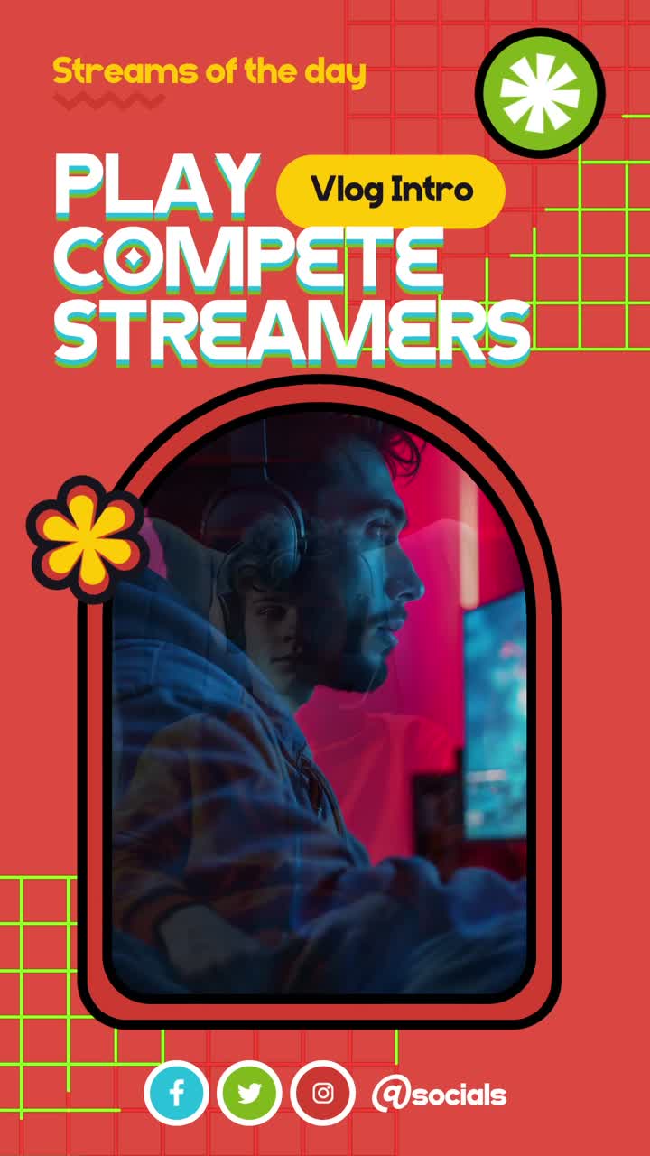 Young Male Gamer Wearing Headphones in a Vibrant Setting