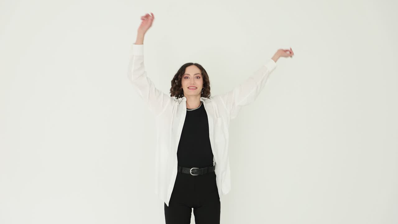 Fashionable Woman Posing in Studio