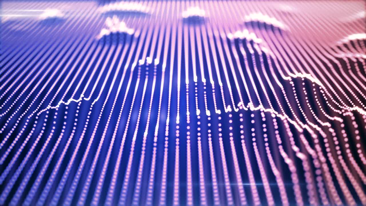 Retro colorful modern design of sound wave with loop animation