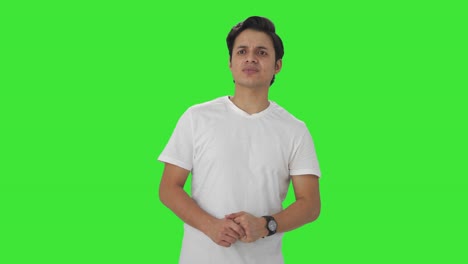 angry indian man waiting for someone green screen