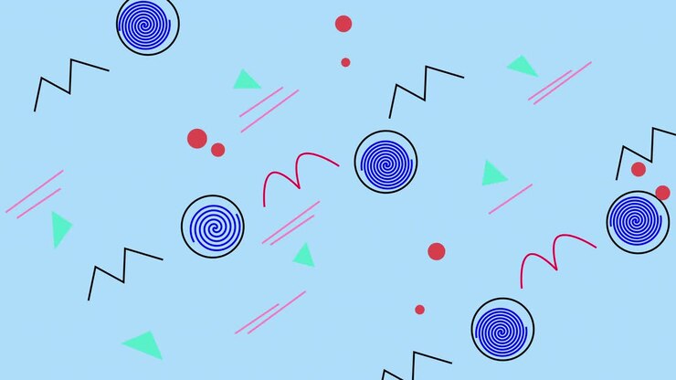 Motivo di forme geometriche in stile retrò. Sfondo astratto vintage animato.