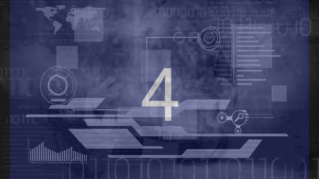 cuenta atrás contra un fondo gris 4k