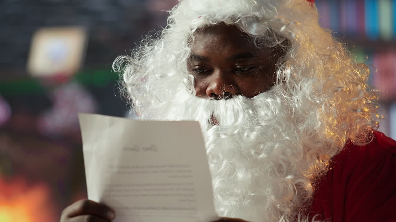Santa Claus reading a letter