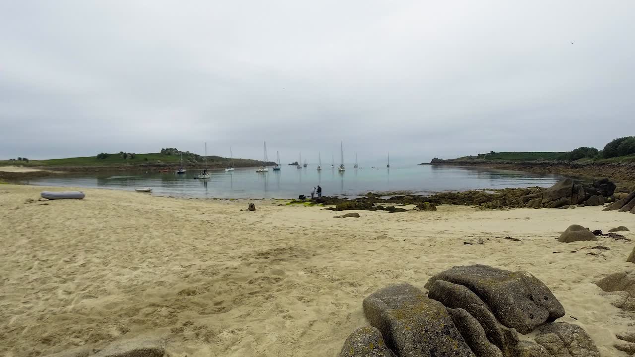 Sand bar between St Agnes and Gugh on the Isles of Scilly