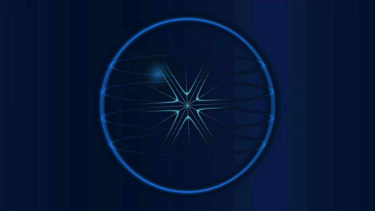 Christmas Glowing Wireframe Snowflakes Background A glowing wireframe design of snowflakes on a dark background. The animation creates a bright and festive atmosphere perfect for holiday themes and p