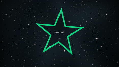 viernes negro moderno y gran venta de texto con estrella en la galaxia