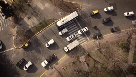 car traffic at buenos aires city in argentina