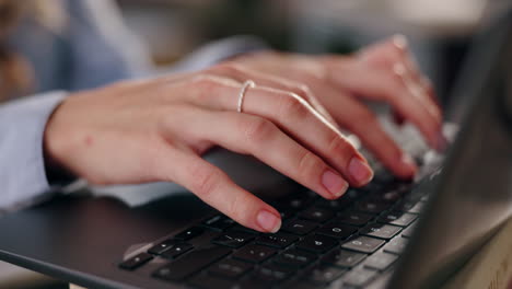 typing on a laptop