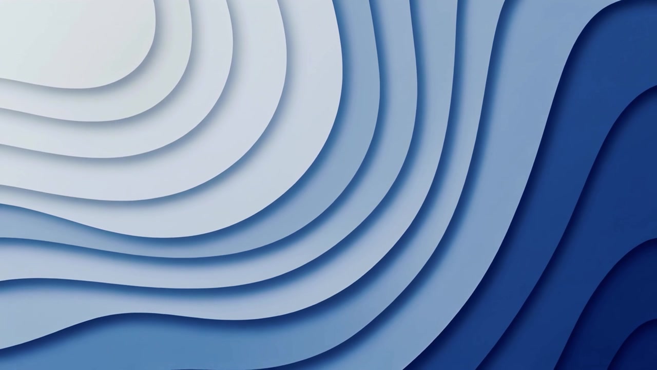 Dynamic Blue Gradient Background with Wavy Paper Cut Layers