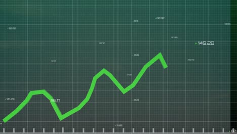 Animation-of-data-processing-over-green-background