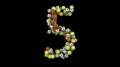 sports ball themed font  number 5