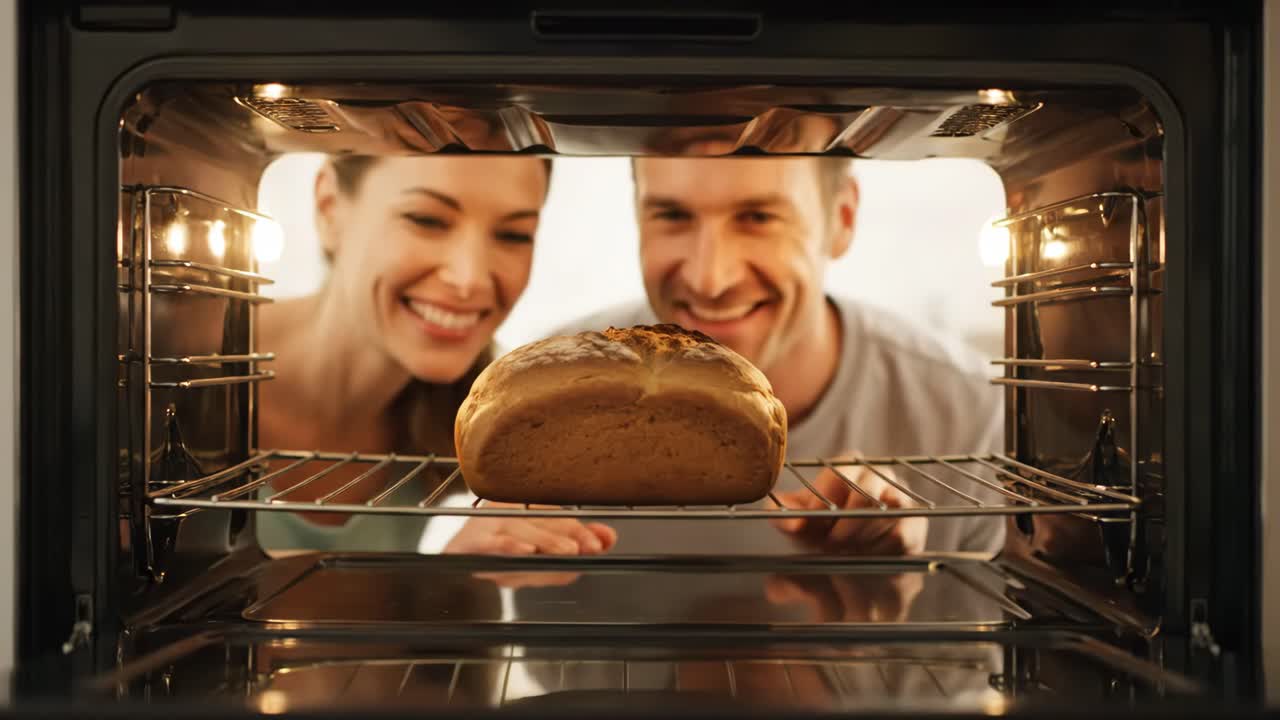 свежевыпеченный хлеб в духовке