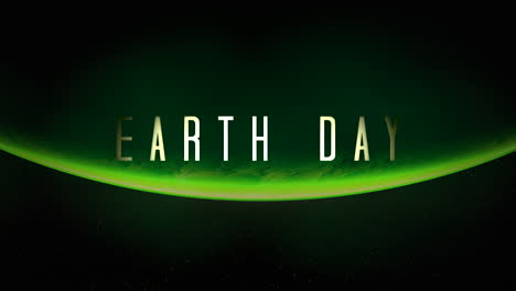 earth day with big planet and green flash in dark galaxy