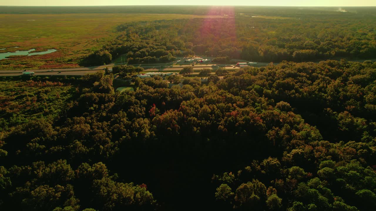 미국 인디애나 의 반 휴식 구역 의 공중 촬영