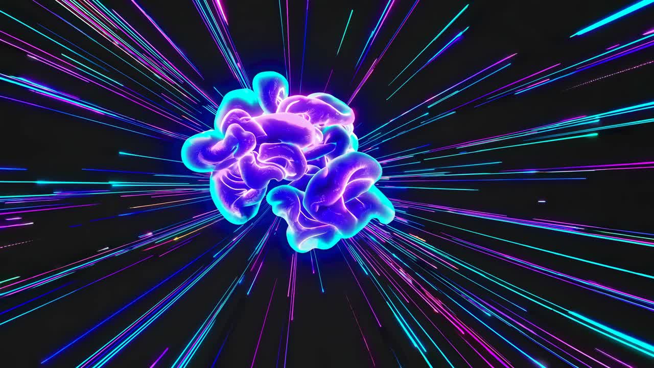 formas brillantes abstractas con rastros de luz