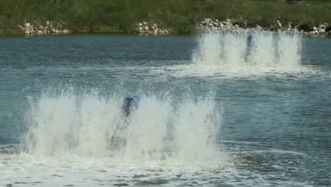 Two-water-aerators-in-a-fish-pond