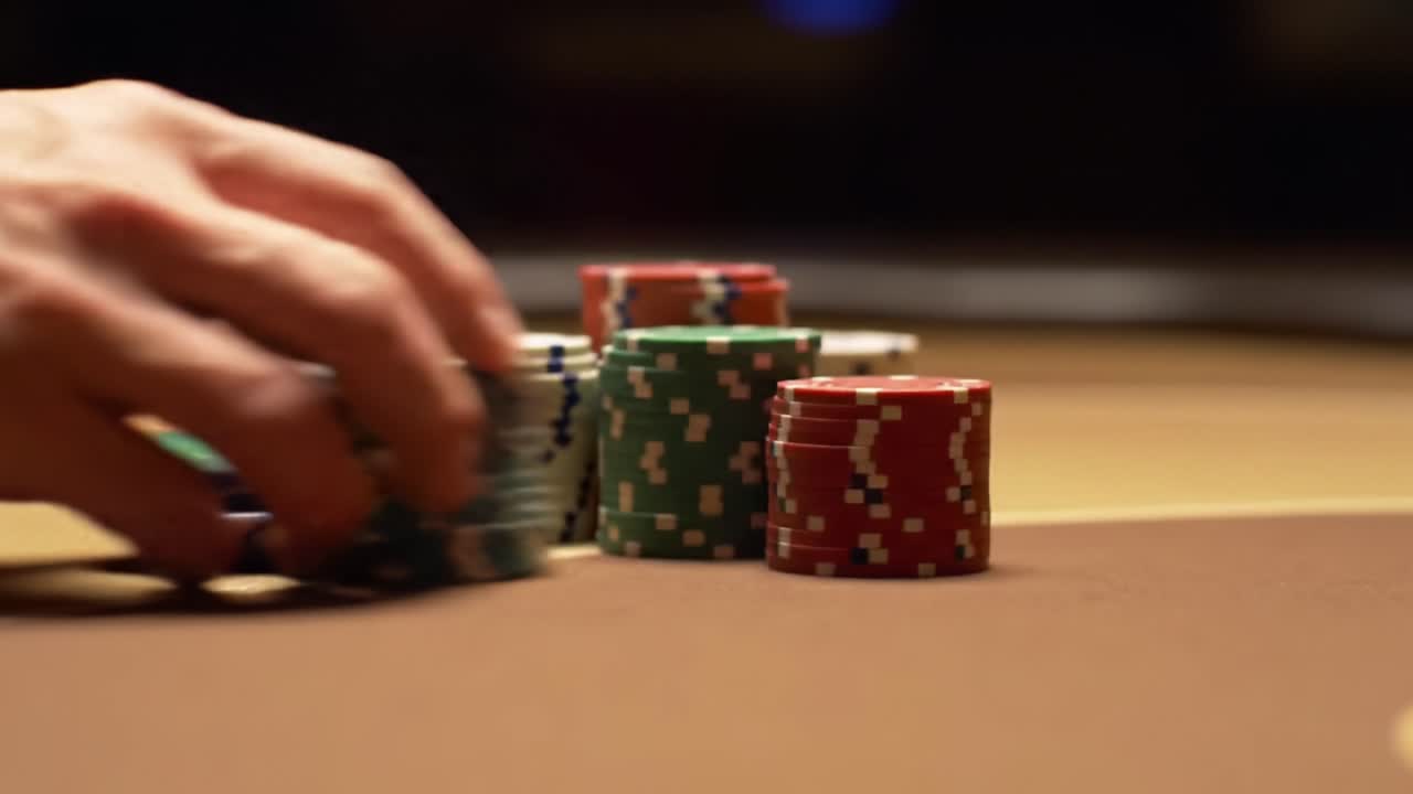 Intensely Engaged in a High-Stakes Card Game, Players Strategically Handle Chips While Focusing on The Gameplay and Anticipating Opponents’ Moves