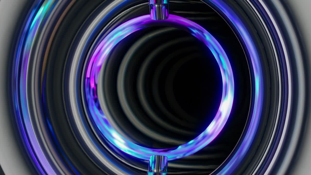 túnel de anillos de neón abstractos