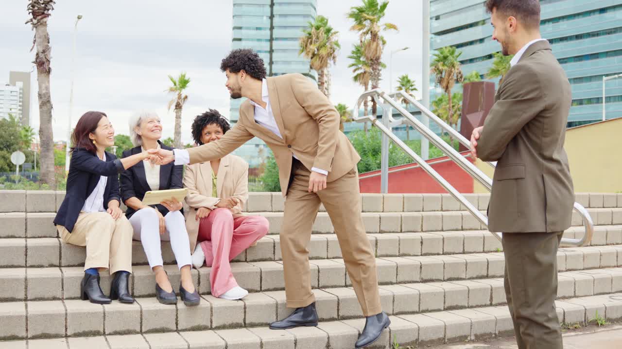 Business Team Meeting Outdoors
