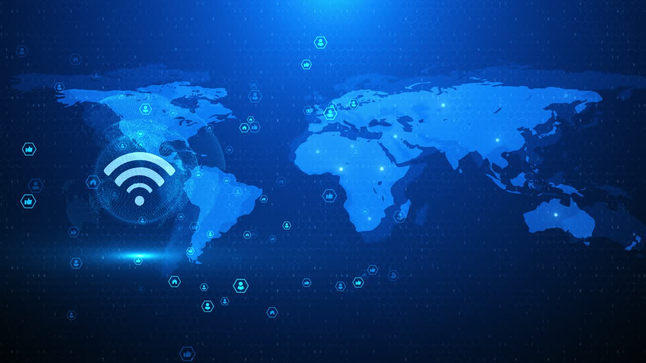 Wi-Fi trådløs mobilforbindelse og internet-hotspot 3D digital teknologi futuristisk internet