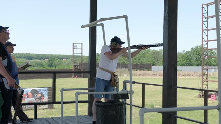 Clay Shooting Competition at a Gun Range
