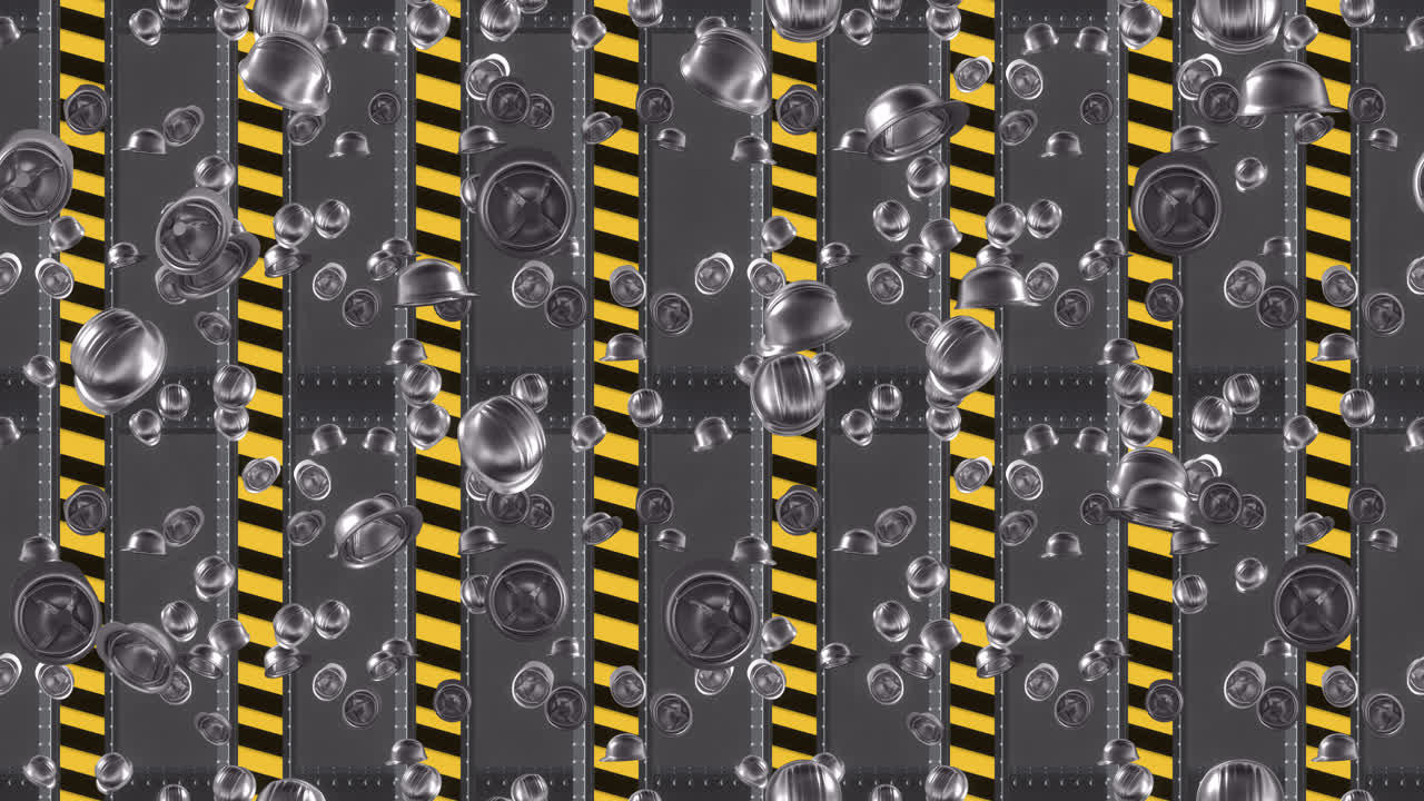 단단한 모자 건설 건물 배경 루프 타일 떨어지는