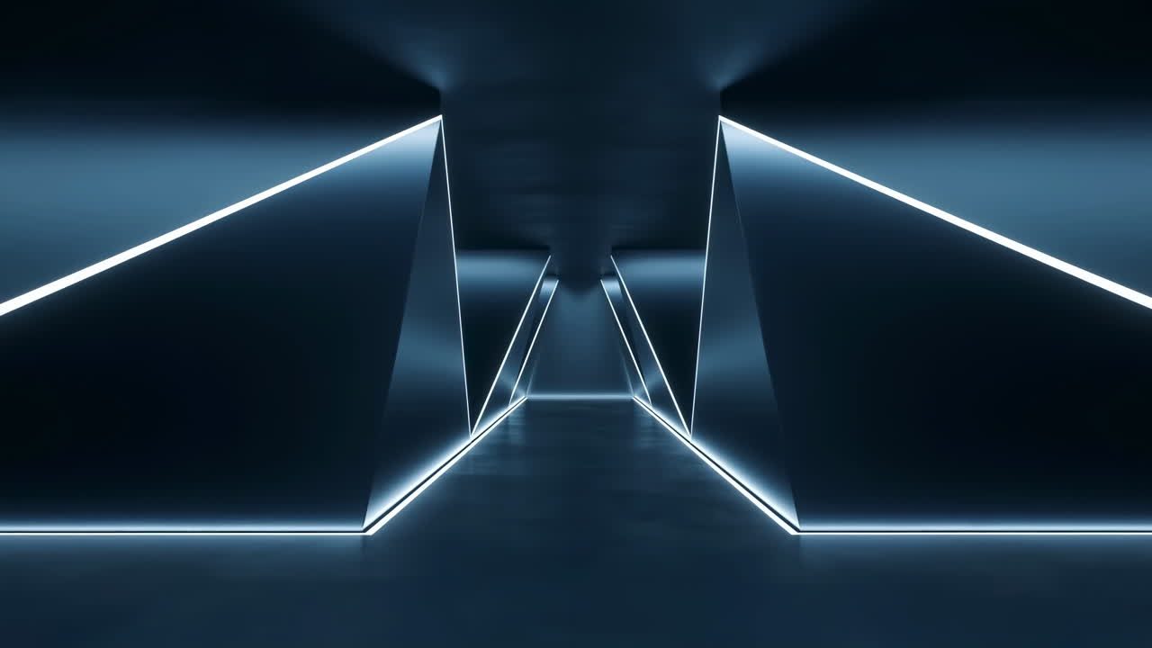 Lorong Futuristik dengan Lampu Neon