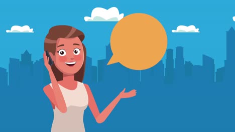 elegante mujer de negocios exitosa personaje parlante