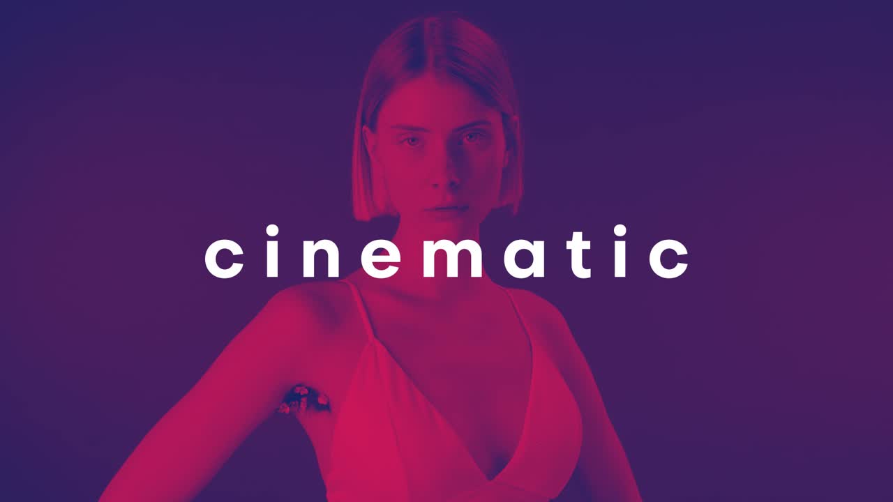 Slideshow video template - 12 Media placeholders,17 Text placeholders