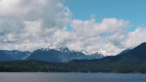 beautiful landscape in british columbia with snow covered mountains