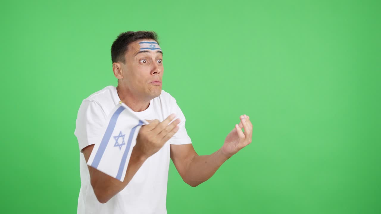 Man cheering for Israel, angry with the decision of referee