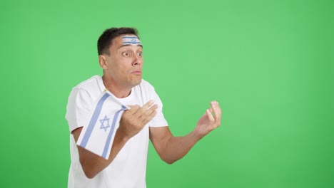 man cheering for israel, angry with the decision of referee