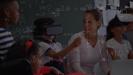 animation of mathematical equations over school children using vr headsets