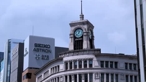 seiko astron gps solar clock tower in tokyo