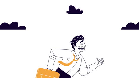 busienssman running with portfolio animation