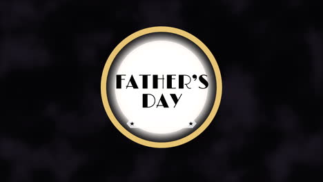 Fathers-Day-in-gold-circle-with-flying-glitters-on-dark-space