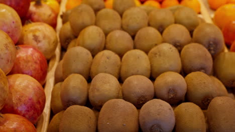 fresh fruits display at a market