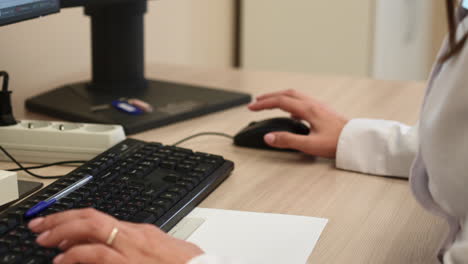 doctor working on computer