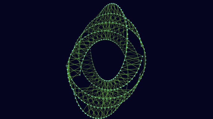Circular network of interconnected lines with central point