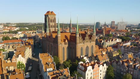 cinematic aerial view of st mary's basilica in