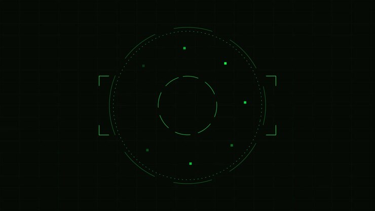 Digital HUD Interface with Rotating Circular Scanning Elements
